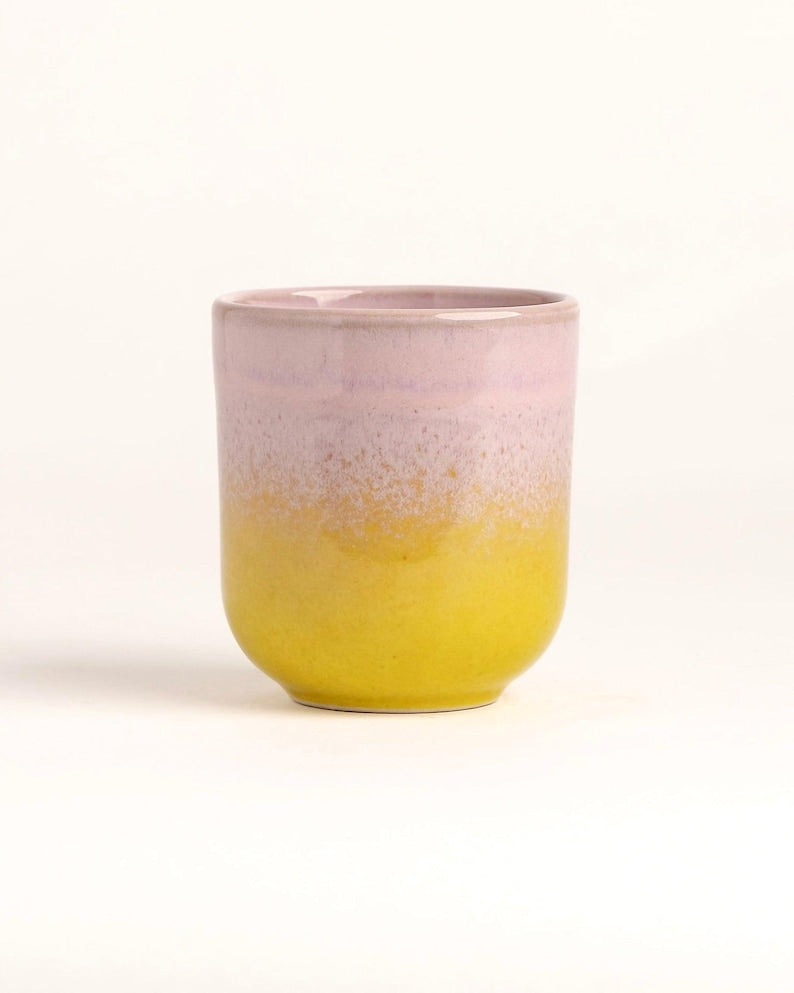 Noa ceramic mug small pink yellow from Portugal